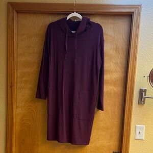 LOFT Burgundy Long Sleeve Dress